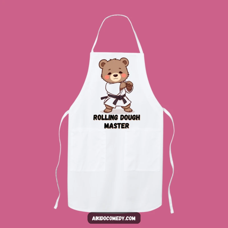 Funny Bear Cub Aikido Apron - Chef's Martial Arts Practice Kitchen Wear
