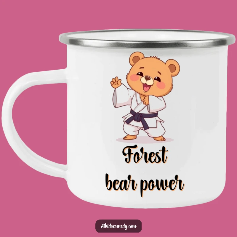 Funny Bear Cub Aikido Camping Mug - Adventure Fuel with a Kick!