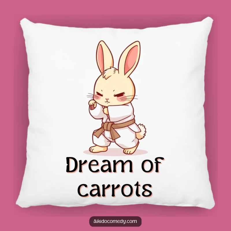 Funny Bunny Rolling Pillow - Cozy Comfort with Martial Arts Fun!