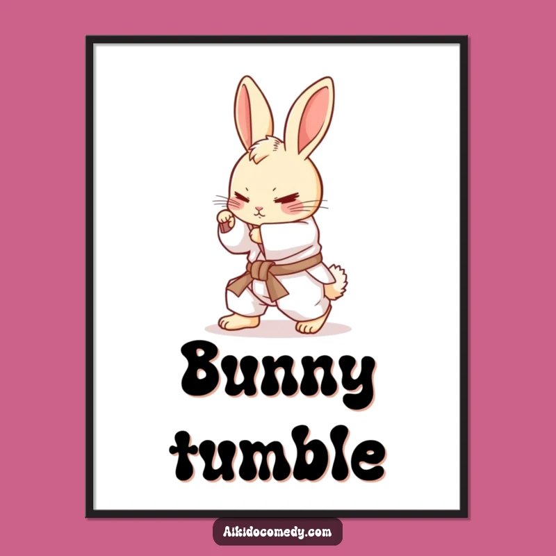 Funny Bunny Aikido Digital Art - Instant Adorable Martial Arts Decor!