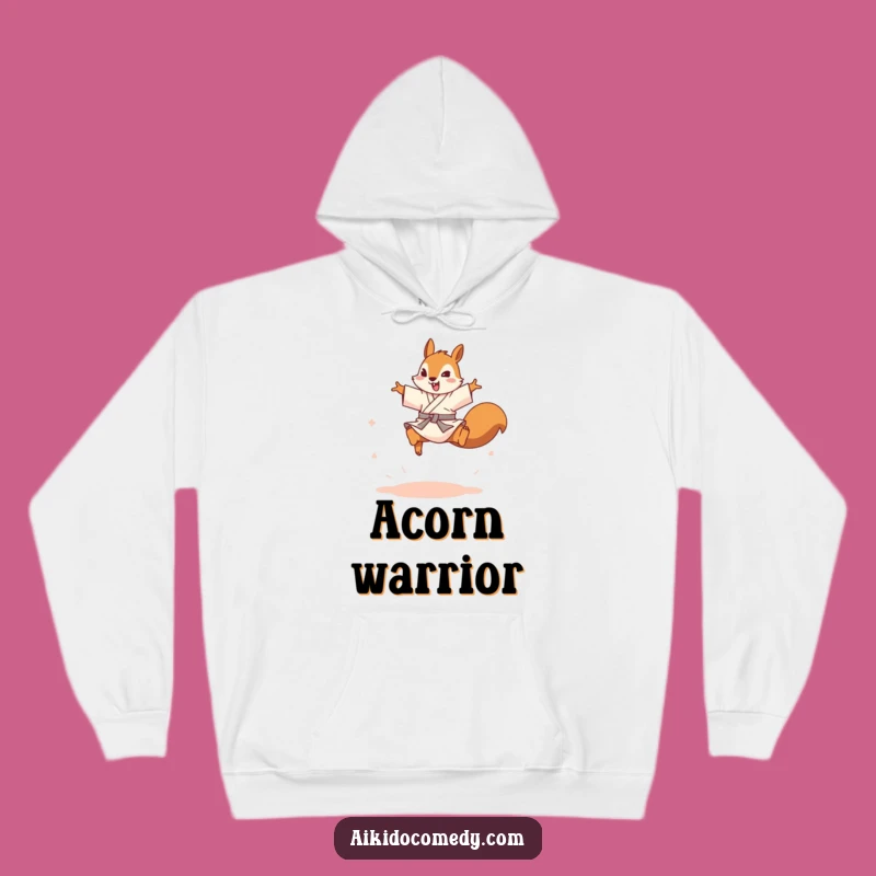 Funny Squirrel Martial Arts Hoodie - Cozy Leaps & Laughs!