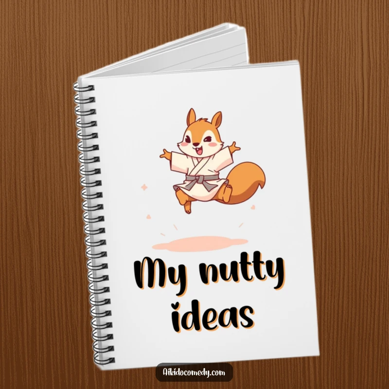 Funny squirrel in gi leaping on a notebook cover. Great for notes, a funny gift.