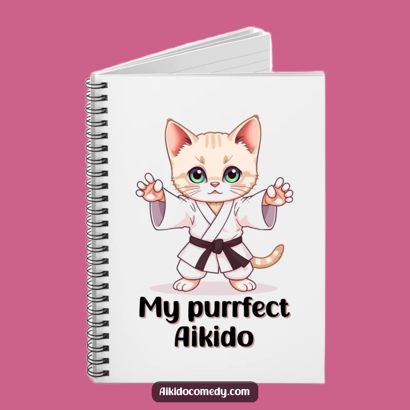 Funny Kitten Aikido Notebook - Stance Practice Journal Gift
