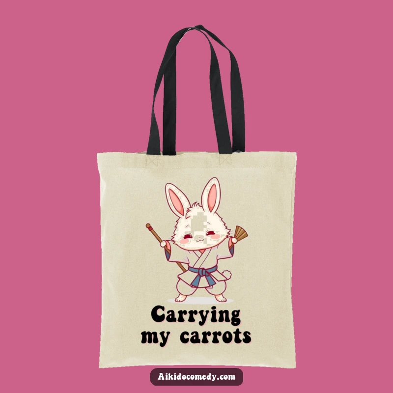 Funny Bunny Aikido Tote Bag - Cute Sweeping Technique Practice Accessory