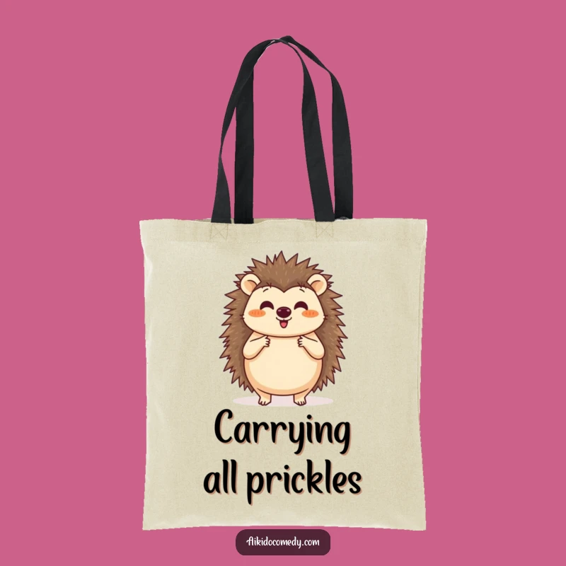 Funny Hedgehog Aikido Tote Bag - Cute Block Accessory